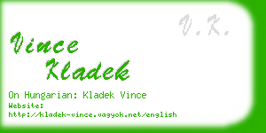 vince kladek business card